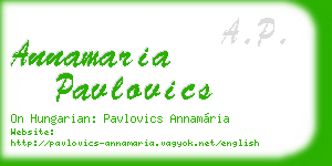 annamaria pavlovics business card