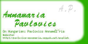 annamaria pavlovics business card